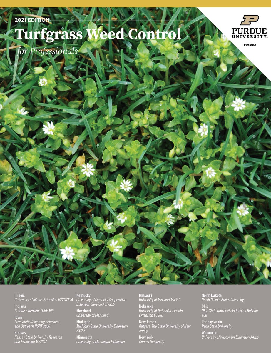 PurdueTurfDoc's tweet photo. 2021 Turfgrass Weed Control for Professionals now available. 16 states and 19 collaborators. @RUturfweeds co-editor. Full-color ID of 118 weeds. Updated with new products and research-based information. Order print ($20) or pdf ($12) at https://t.co/FoygqpZw3z https://t.co/B9cdqEqUPS