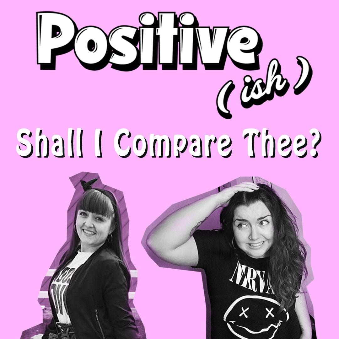 The #newepisode of Positive(ish) is out now: positiveish.buzzsprout.com 
We talk about our struggles with #comparison, how it makes us feel, and some of our #toptips on how to nip that green-eyed monster in the bud. #podcast #wellnesspodcast #selfhelppodcast #selflove #selfcare