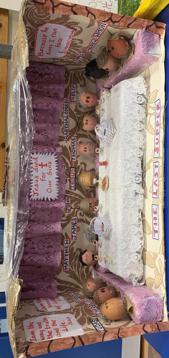 Bluecoat_fed's tweet photo. An eggstraordinary representation of the Last Supper by a Blue Coat pupil! ⁦@StMattsWalsall⁩ ⁦@Lichfield_CofE⁩ ⁦@churchofengland⁩ ⁦@LichfieldCath⁩⁦@LDBE8⁩ ⁦@sallyrowe51⁩ https://t.co/gyzav3ZQGk