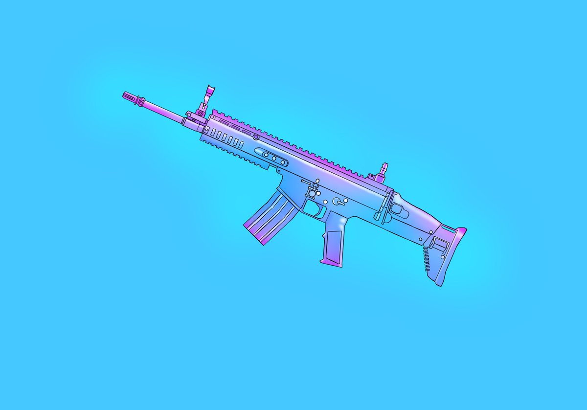 Puri54 昨日のやつにガチ塗りとラマちゃん色とルイヴィトン Scar Fnscar Fortnite フォートナイト お絵描き イラスト メディバンペイント アサルトライフル T Co Hi0d5yyc32 Twitter