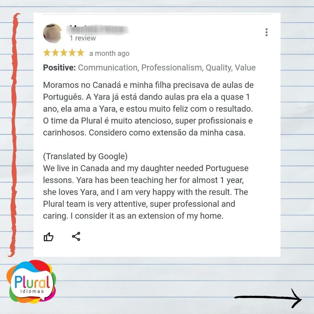 Plural_Idiomas's tweet photo. Este é resultado de um trabalho em equipe, de profissionais que se atualizam e de um profundo respeito às necessidades e ao perfil de cada aluno.

Parabéns à equipe Plural Idiomas.

Quando o depoimento do cliente é a nossa melhor propaganda, é sinal que estamos no caminho certo! https://t.co/UF2gw9O251
