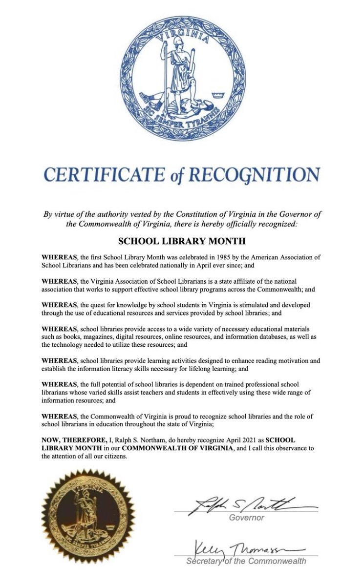 SMMSLibrary's tweet photo. Happy School Library Month ❤️ 
I love how much Virginia values school libraries and librarians. They are the heart of the school!@Smarts_Mill https://t.co/j5TZSo6u9h