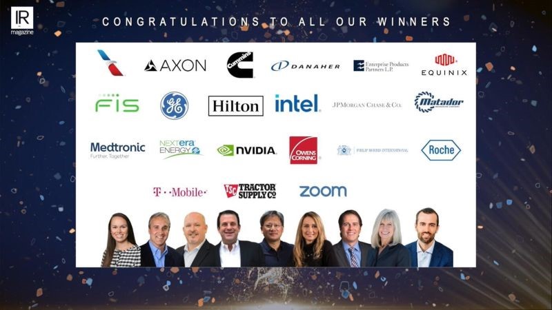 Congratulations to our awards-by-nomination winners at the IR Magazine Awards – US <a href="/HiltonNewsroom/">Hilton Newsroom</a> <a href="/FISGlobal/">FIS</a> <a href="/TractorSupply/">Tractor Supply</a> <a href="/Tmobile/">T-Mobile</a> Each year the winners raise the bar of excellence &amp; are proud to celebrate with them with <a href="/nasdaq/">Nasdaq</a> at the Winner’s Circle #RewriteTomorrow