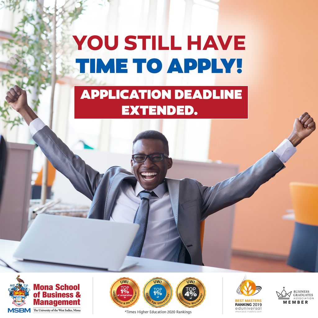 MSBM_Jamaica's tweet image. Breaking News! We've extended our application deadline. You still have a chance to begin your journey to post-graduate success.

Explore the suite of Globally Competitive Graduate Degrees offered by MSBM. 

 Learn More: bit.ly/discoverMSBM 

#MSBM #ApplicationOpen