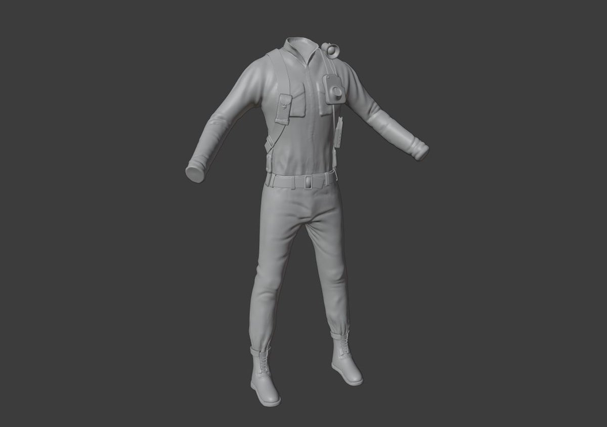 AbyssLab's tweet photo. Modeling is done and our soldier will soon get some basic clothings &amp; equipment. They got a battery which powers a flashlight on their shoulder 🔦, as well as bags and holster.
Here is the highpoly model 🥅👇
#indiedev #zbrush #rts #gamedev https://t.co/0LPFb4FRQu