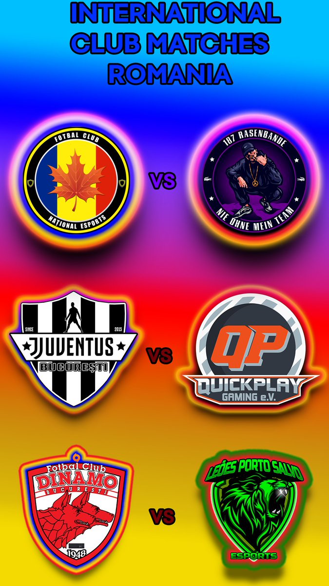 RVFLROMANIA's tweet photo. În Această seară echipele F.C Național,Juventus Bucuresti și VFC Dinamo joacă primele lor meciuri în IPCC Champions League și IPCC Europa League din acest sezon.Le uram succes și sperăm la 6 puncte pentru fiecare echipă din cele două partide jucate! https://t.co/UXmaa37W3A