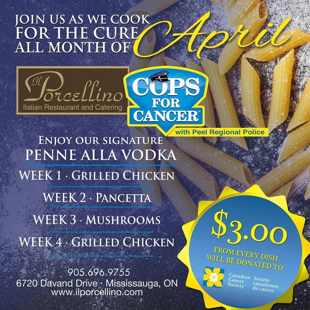 Happy first day of April. Although we may not be able to provide a similar experience as in previous years, we are still looking forward to supporting Cops 👮‍♂️ for Cancer ♋ 

Each week we will feature a penne alla vodka dish with $3 from every dish dona… ift.tt/39yt7oW