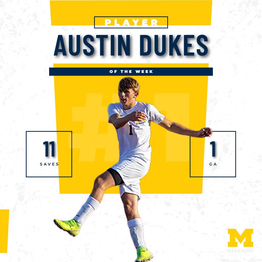 GoUMDearborn's tweet photo. Austin Dukes awarded Player of the Week for his stellar performance against UNOH 

https://t.co/iHHynyt07E

#bornBLUE https://t.co/NcjmSFuIPB
