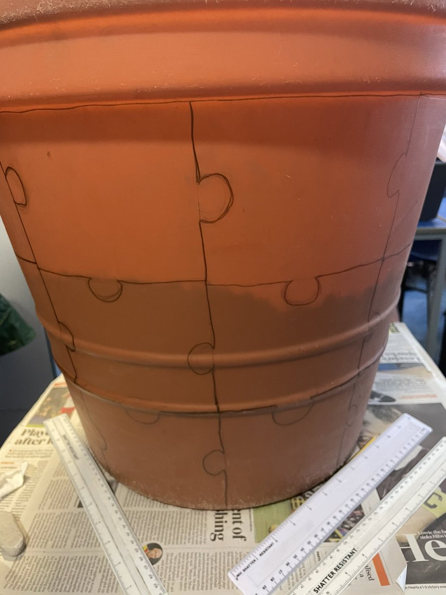 aberladyschool's tweet photo. Started work on our plant pot today.... looking fab so far #aps67 https://t.co/PBium1veqt