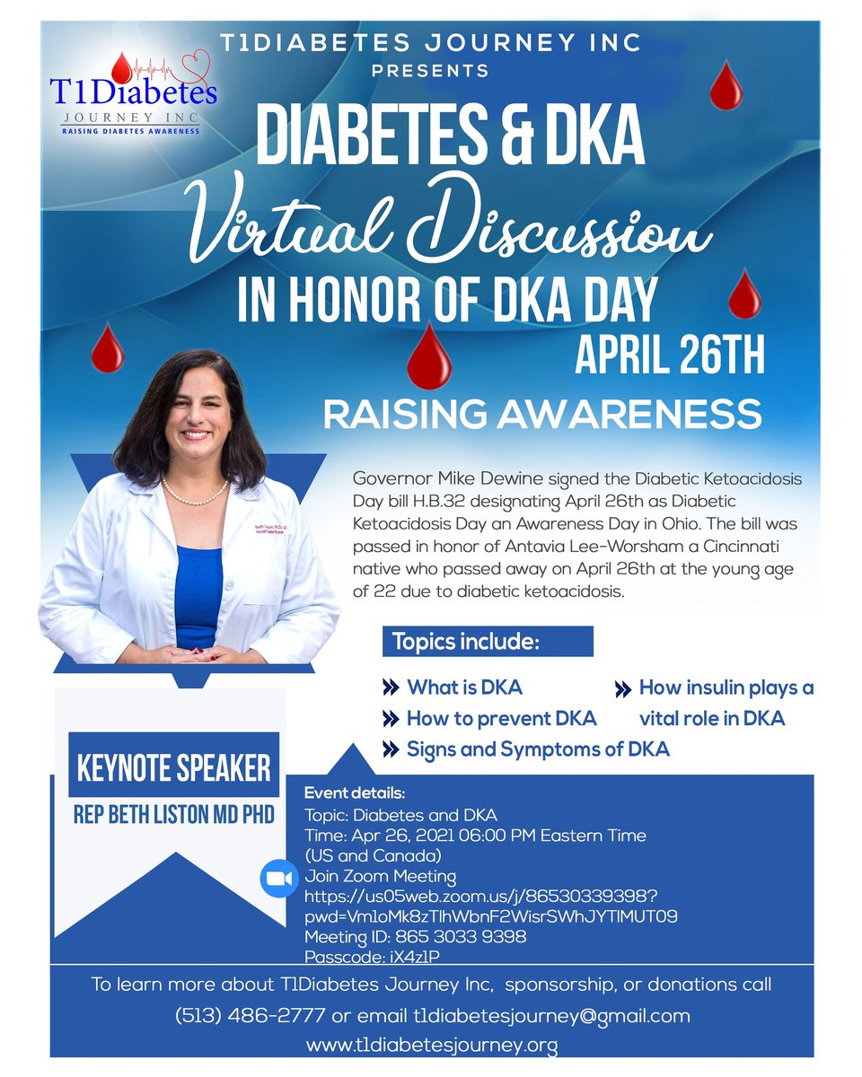 We are 25 days away from celebrating the 1st year of Diabetic Ketoacidosis Day. An awareness day observed in Ohio. If you know a Healthcare organization, facility, or endocrinologist with a mission to control Diabetes in our communities, please share this event....