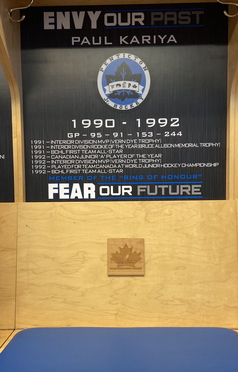 Thank you to Alumni Paul Kariya; one of the Top players in NHL history to come out of BC. His numbers staggering in 2 seasons in Penticton, Hobey Baker &amp; NCAA Championship at Maine prior to a Hall of Fame NHL career; I can say in my dealings with Paul he is a Hall of Fame person!