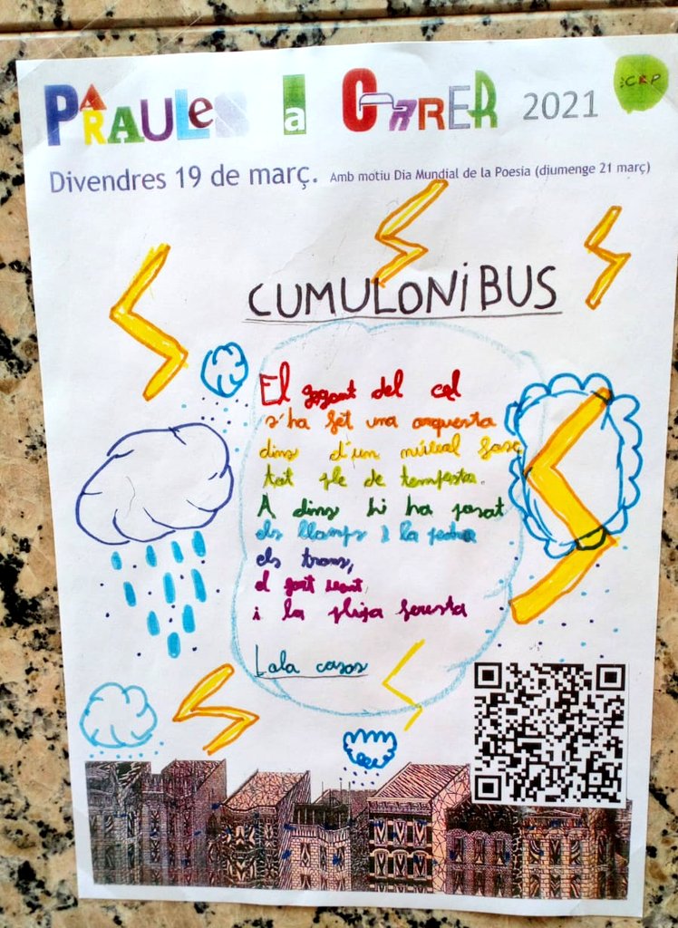 EdMediterrania's tweet photo. Passejant per Capellades ens hem trobat un poema de la @lolacasas51 del poemari Temps de fred, temps de calor. Quina il·lusió! (rodoli) #poemesdenatura #tempsdefred #poesiainfantil @AjdeCapellades #DiaMundialDeLaPoesia https://t.co/SMYrhlumGT