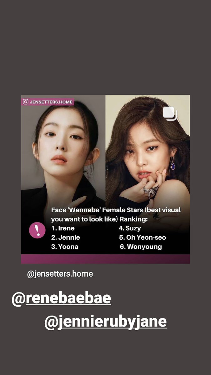MQyVDkMgcEghAdW's tweet photo. Pendapat orang berbeda😭, yok lah visual terhot sedunia nii ..
Turun temurun dari
Krsytal-yoona-irene=Jennie
Beda ibu beda bapak doang:)
#JENNIE #YOONA #IRENE #SUZY #OHYEONSEO #WONYOUNG #LISA #JISOO #ROSE #Rose4thWin #WENDY #SEULGI #JOY #Yeri #BLACKPINK #RedVelvet https://t.co/cE9fUbbdRk