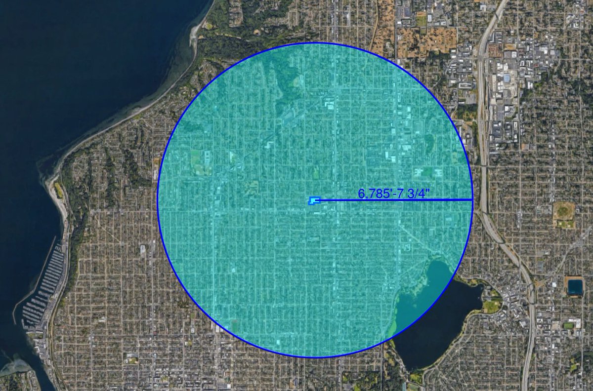 pushtheneedle's tweet photo. A supermarket in single family Seattle needs about 24,000 households to support them. With this low density zoning, that's about a 25 minute walk. No wonder it has a huge parking lot. Supermarkets aren't struggling because of hazard pay, they're struggling because of zoning. https://t.co/S3r0evSXex