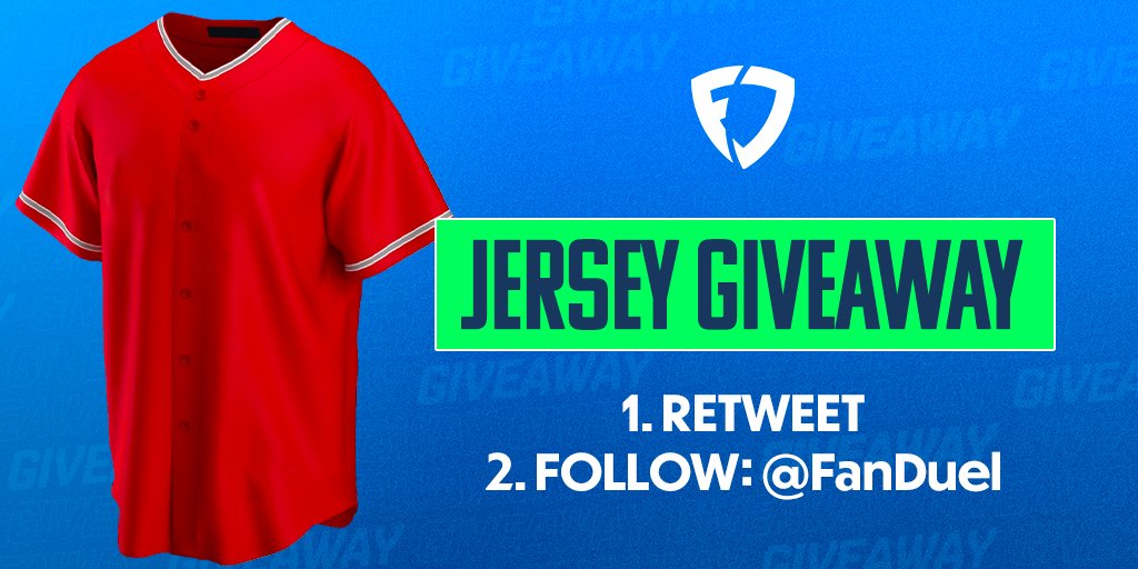 FanDuel's tweet image. 🚨 GIVEAWAY 🚨

To celebrate the return of baseball we are giving away an authentic MLB jersey of your choice! 

To enter:
1⃣ RT this post 
2⃣ Follow @FanDuel 
3⃣ REPLY with what jersey you'd like 
 
1 random winner will be chosen on 5/1
Rules: bit.ly/3rHTUVU