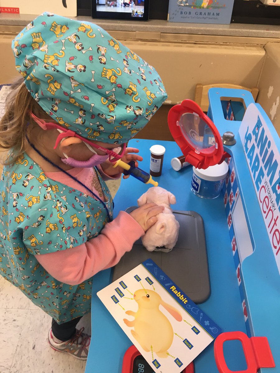JessicaMonacoNB's tweet photo. Pre-K is “PAWS-itively” loving our new Pet/Vet Theme! We are having so much fun being groomers, vets and dog trainers! #nbtweets @Tools_PreKTeach https://t.co/QuJwiIs9k2