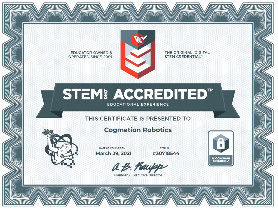 cogmation's tweet photo. We are excited to announce that we've been awarded the https://t.co/xauHGqY554 Accredited™ Experience trustmark, joining 4,500+ programs globally!
@stemdotorg is the leading and exclusive third-party validator of STEM programs and other learning experiences.
#STEM #STEMProduct https://t.co/3OE5rBHCVb