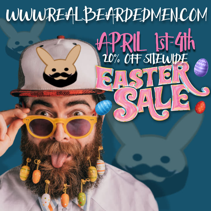 RealBeardedMen's tweet image. Start celebrating Easter today with RBM! Take advantage of our 20% sale for all beard products!

Order online now, no code needed.
realbeardedmen.com
.
#realbeardedmen #easter #sale #healthybeard #beardoil #beardbalm #facialhair #barbershop #nevershave #epicbeard