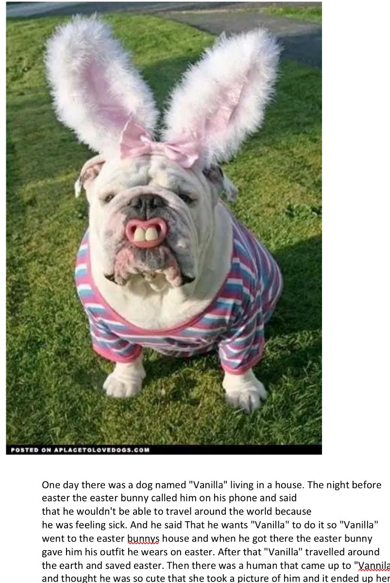 missmaxim2's tweet photo. Our Easter-themed writing prompt was a big hit this week! 🐶🐰 (1/3) https://t.co/doAV8Dahk2