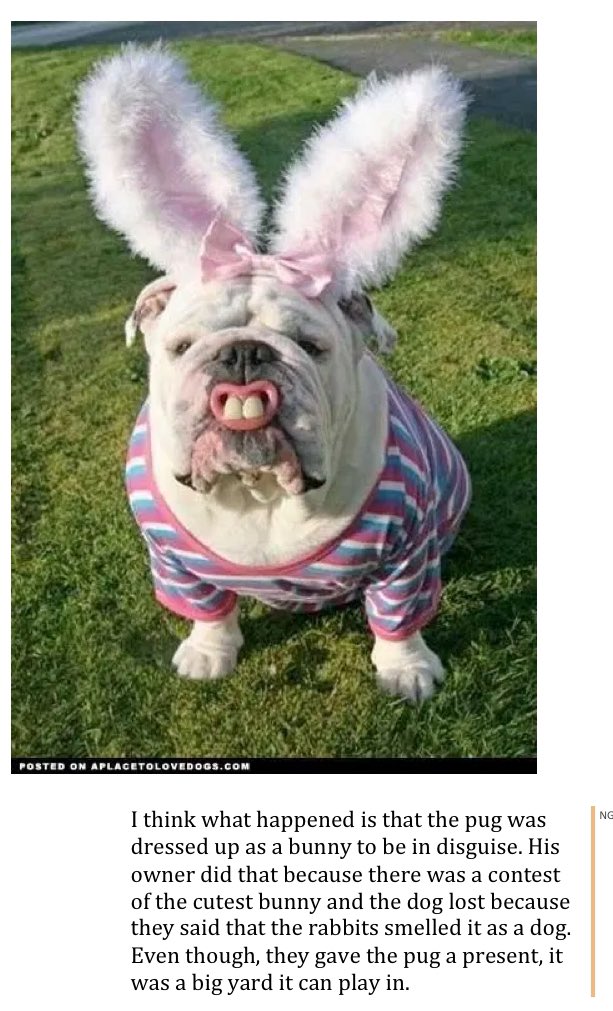missmaxim2's tweet photo. Our Easter-themed writing prompt was a big hit this week! 🐶🐰 (1/3) https://t.co/doAV8Dahk2