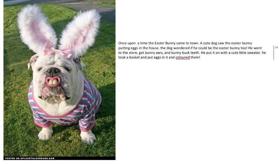 missmaxim2's tweet photo. Our Easter-themed writing prompt was a big hit this week! 🐶🐰 (2/3) https://t.co/59rcuREWQl
