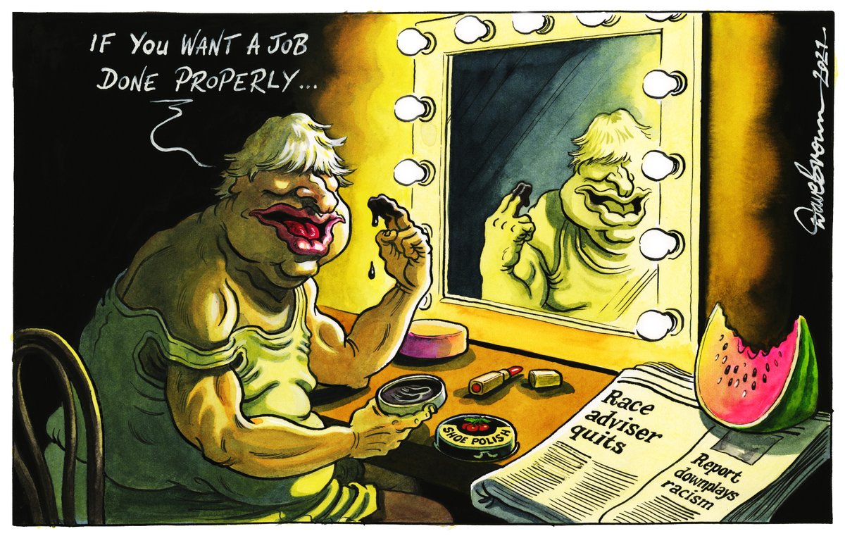 DaveBrownToons's tweet photo. Tomorrow's @Independent cartoon... #BorisJohnson #RaceAdviser #SamuelKasumu #RaceReport #RaceCommision https://t.co/bt20HwMr9n