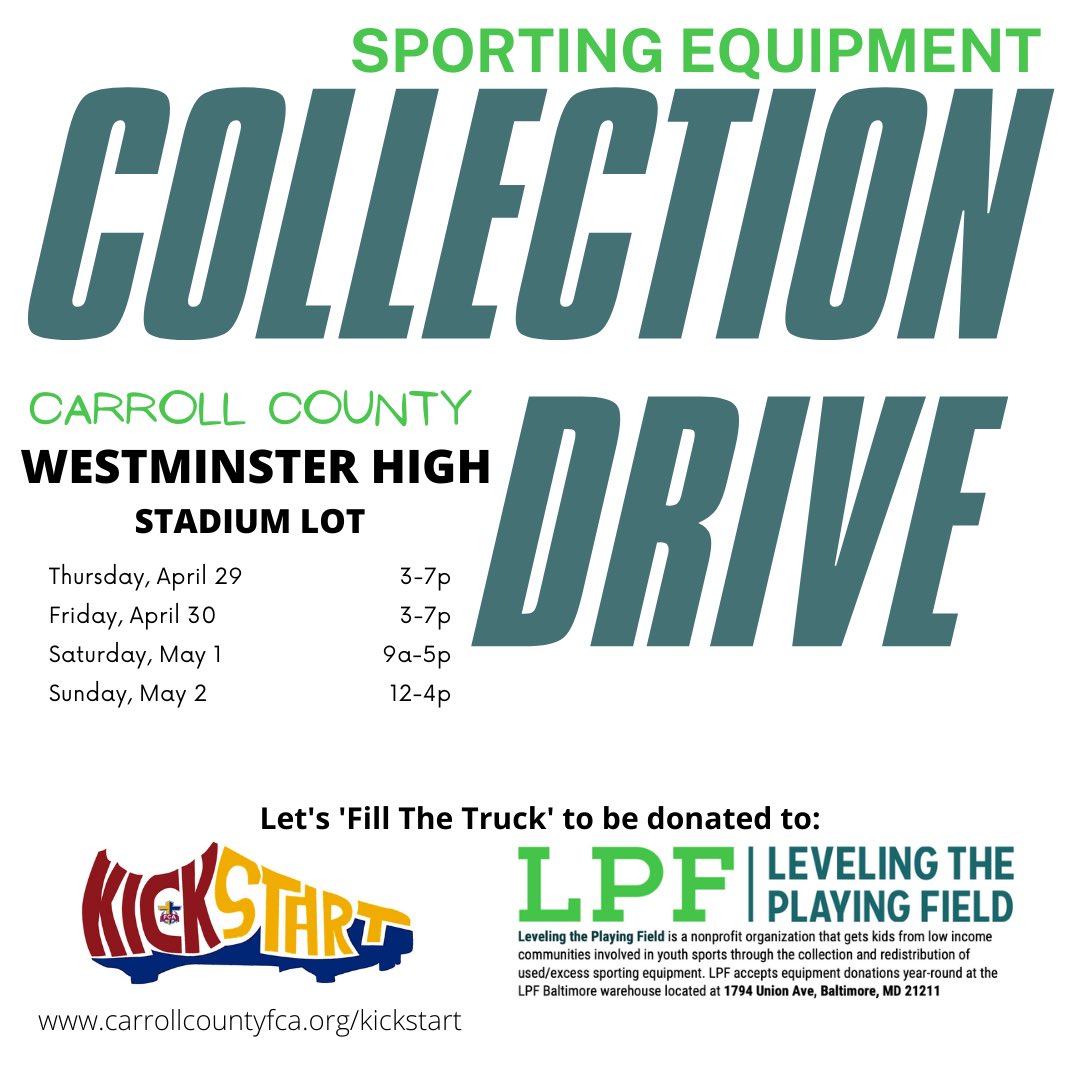 cmdfca's tweet image. Mark your calendars! Bring your used equipment for a great cause!