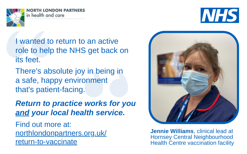 WhitHealth's tweet photo. 📢Please share! #ReturnToPractice in north London means you’ll be working in a team that truly gets what you’re giving.
#BackToVax

Find out more at: https://t.co/KoowjpNQjJ https://t.co/VG8he3zay6