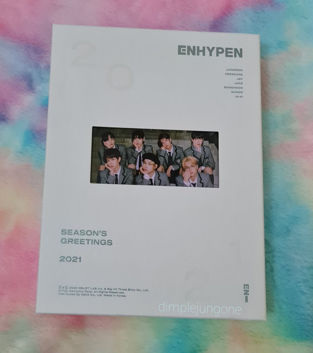 sg inclusions ☆(unsealed)- ot7 photocards- dvd - jungwon photostand - desk calendar- diary- sticker set