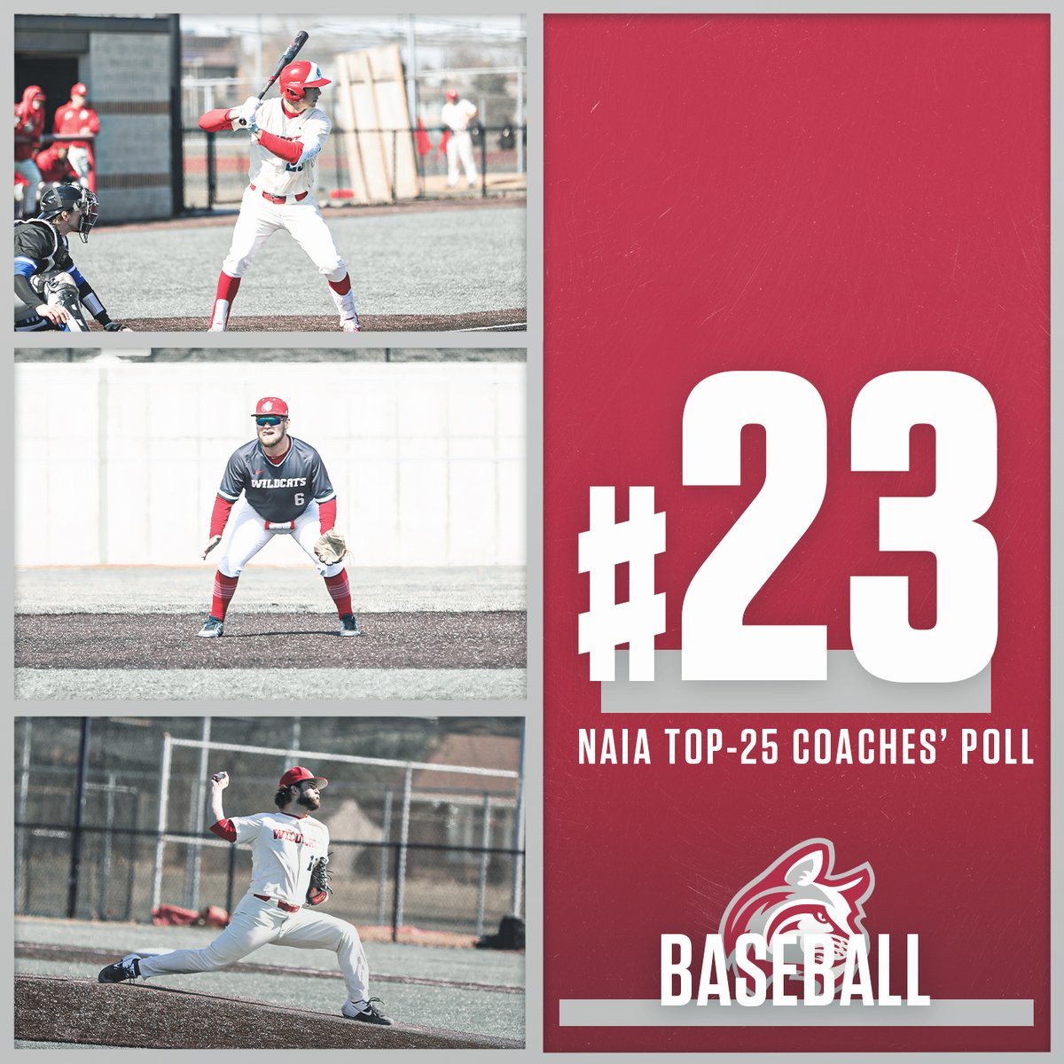 IWUWildcats's tweet photo. ICYMI...For the first time in program history, @IWU_Baseball has cracked the NAIA Baseball Coaches’ Top 25 Poll!

The Wildcats boast a record of 26-9 on the season and 15-1 in League play. https://t.co/bfZZdo9IH3