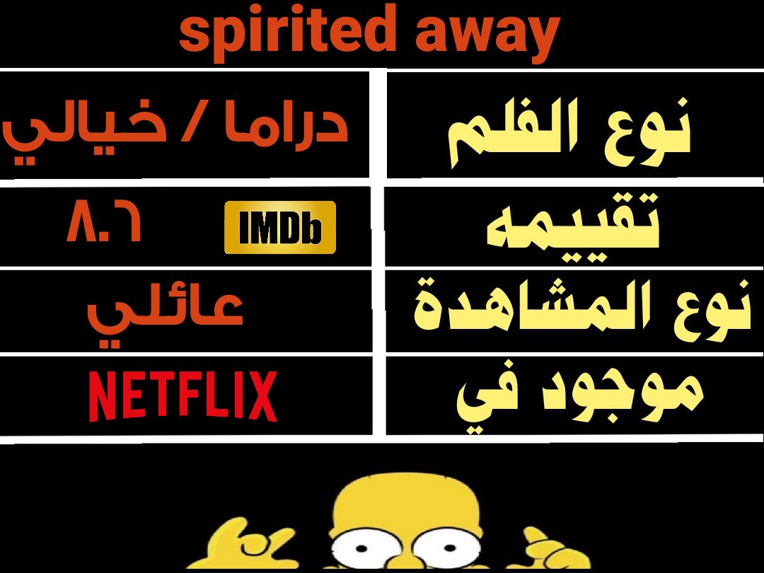 فلم اليوم هو أفضل فلم انمي و يعتبر ضمن أفضل ٣٠ فلم في التاريخ 🔥 حسب Imdb

فلم الانمي spirited away
عن فتاة تدخل عالم الأرواح السحري اسطوري ❤️❤️❤️
حصد الأوسكار 🏆
الفلم جممممميل جدا ويصلح للعائلة للكبار والصغار 👨‍👩‍👧‍👦

ياليت اللي شافه 🤩
 يعطينا تقييمه عن الفلم💜💜
موجود netflix📺
