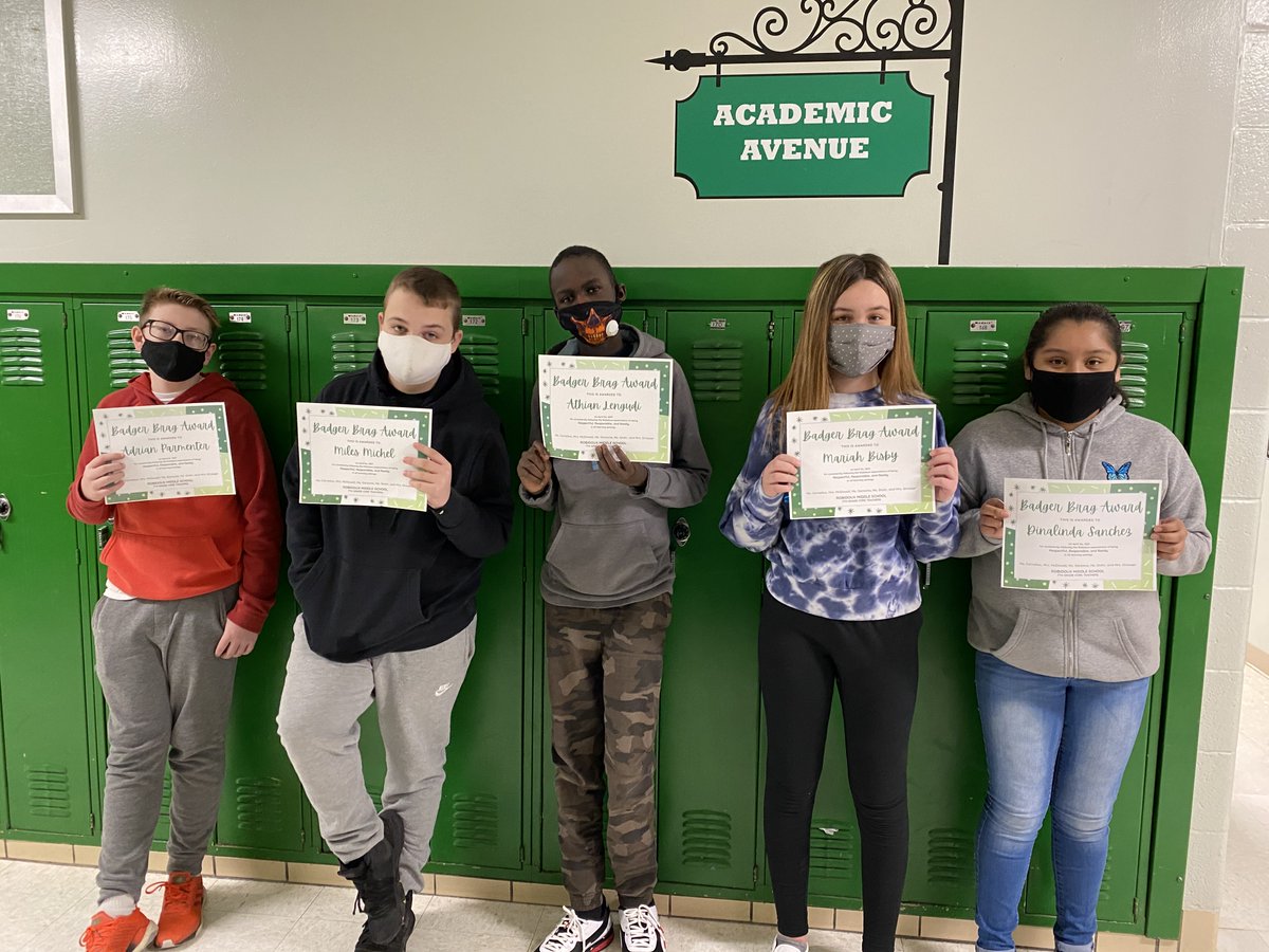 rmsbadgers's tweet photo. No April Fools here …. here are our 7th Grade Badger Brag winners for the month of March! Thanks to these students for being ready, respectful, and responsible every day! #LetsDouxThis https://t.co/HAhh3M223i