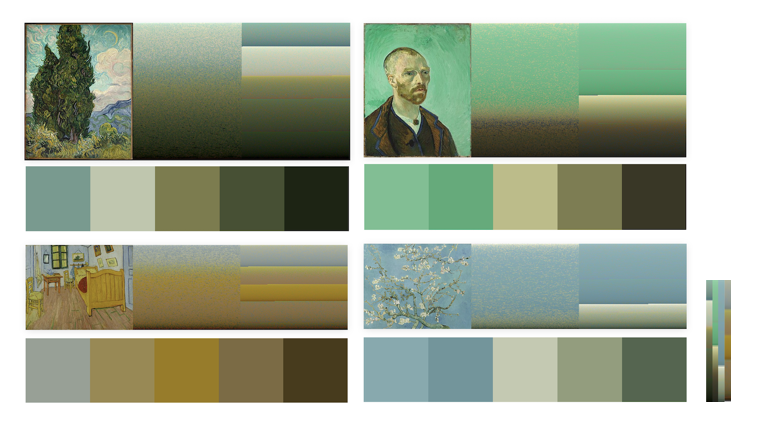 carasin's tweet photo. Trying out Theodore Gray's clustering-based color sorting method. Creates a more concentrated color sort that gets less muddy at a small size. https://t.co/1GVNTajz5C https://t.co/M1ucJLuCn7