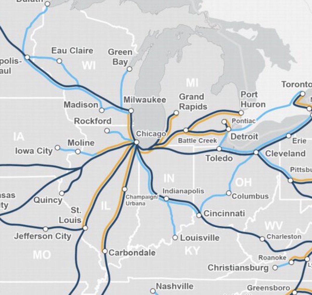 TheAliceTMuseum's tweet photo. Chicago once again the hub of a thriving railway network? William H. Miner approves! https://t.co/OA7mFPdamy