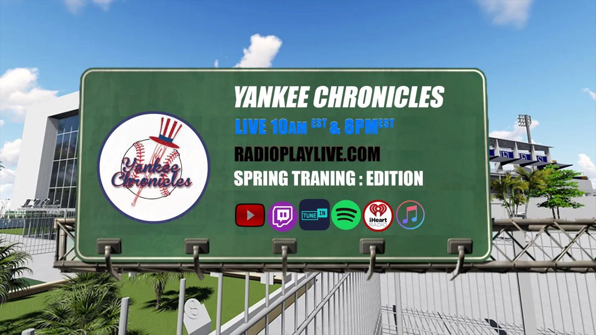 RadioplayliveTv's tweet photo. #YankeeChronicles Live 
10Am morning  &amp; 8pm  
#Yankees #YankeesBaseball 
Watch  
https://t.co/O5m6uuStWJ
https://t.co/KPrUTCU2Fi… 
Listen 
https://t.co/V6WbXVcxCN
Hosted By @YankeeChronicles
@SportsRadionyc 
@RadioplayliveTv
#Radioplaylive 
#SportsDailyRadio https://t.co/MgKEfrVMNm