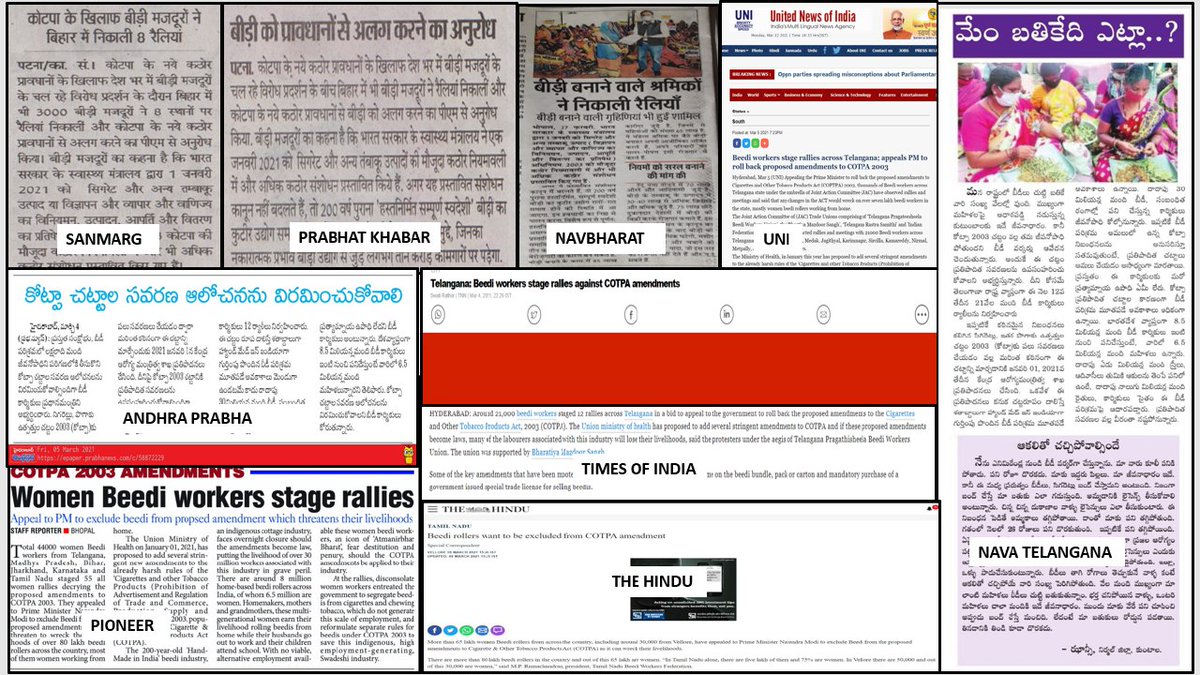 BeediLivelihood's tweet photo. 85 lakh beedi workers across the country continue to request @PMOIndia @narendramodi to save their livelihoods by removing beedies from the harsh new COTPA amendments. 

#BeediLivelihoodsMatter @MORD_GOI @TribalAffairsIN @LabourMinistry @ilo https://t.co/Qd4h2wyDc2