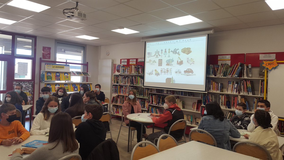 CDIBalzac61's tweet photo. EXPO : "Technologie n.f". Les élèves échangent avec Florence Ferry et Alain Bougrat, ingénieur.e.s et engagé.e.s pour la féminisation du métier. Merci à eux pour leur intervention !
#Ellesbougent https://t.co/vqiWt3m5uN