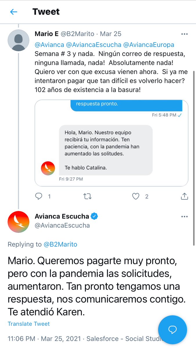 B2Marito's tweet photo. @Avianca Semana # 4 Y todavía sin escuchar de @Avianca @AviancaEscucha Este reembolso se aprobó en Enero, en Febrero supuestamente quisieron hacer un pago (mentira!) Donde está mi reembolso, si ya intentaron una vez, que tan difícil es hacerlo otra vez? https://t.co/u9OGwXLD4S