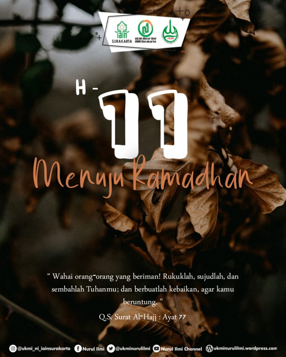 ukminurulilmi's tweet photo. [H-11 Ramadhan]

#Ramadan 
#TargetRamadhan 
#goestoramadhan
#comingsoon https://t.co/XnfucWm8xs