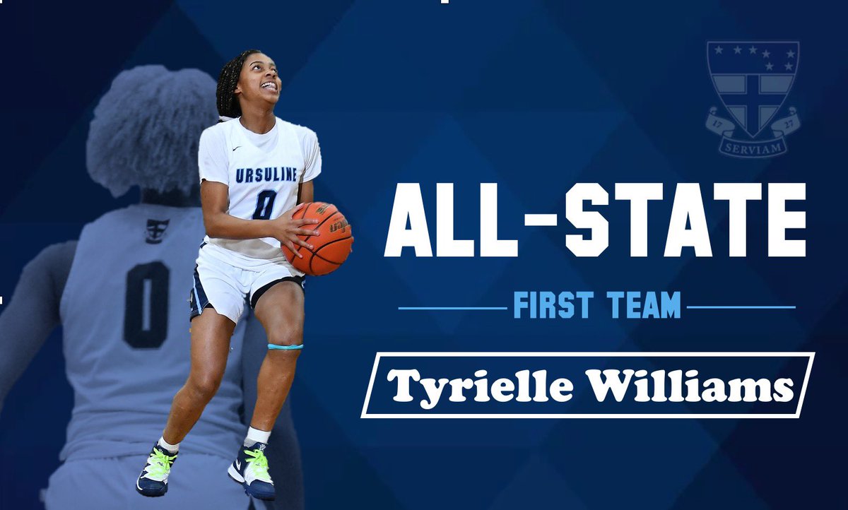 CoachGoff_'s tweet photo. 👏Great day to be at UA!

🏀Tyrielle Williams
🏆 1st Team All State

🗣 She keeps representing Ursuline on and off the court.  Help me give Tyrielle another shout out as she’s earned 1st team all state honors! https://t.co/0I0Yva0vwo