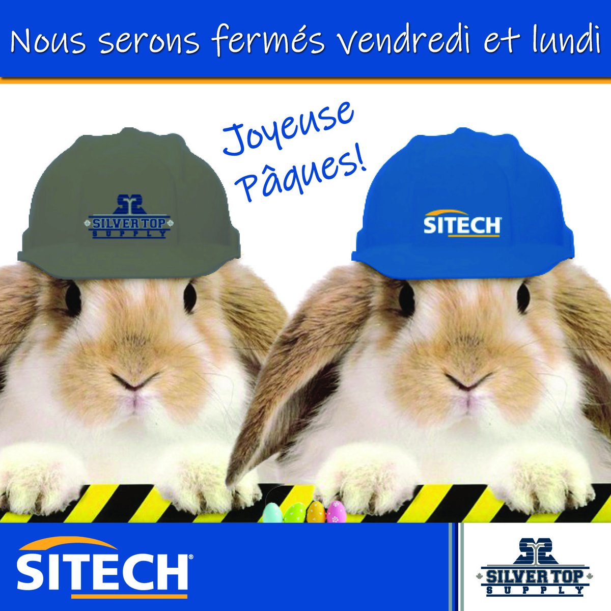 SITECHQM's tweet photo. Joyeuses Pâques de la part de tout le monde chez SITECH et Silver Top Supply 🐰🌷 https://t.co/RLq6MUdIOq