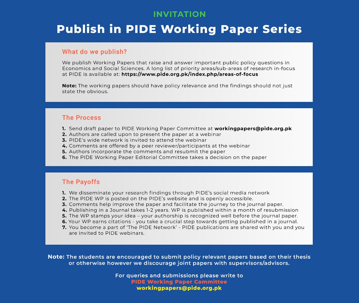 PIDEpk's tweet photo. @PIDEpk is a pioneer research think tank in #Pakistan. We invite your contribution to the society in form of your #WorkingPapers We will publish your papers.
#PIDEideas #PIDEresearch

@durre_nayab_ @nadeemhaque @drniqbal @khawajaidrees11 @IPRI_Pakistan @ibakarachi https://t.co/eDaUDPyV9M