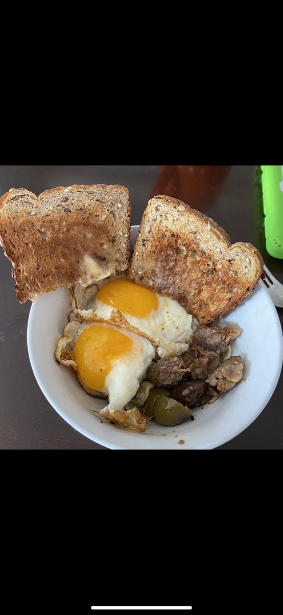 Dangerousjim13's tweet photo. Leftover dry aged Ribeye from Hammann’s Butcher Ship. High heat fried eggs. Spicy olive mix from Jungle Jim’s. Crispy toasted, heavily buttered Dave’s Killer Bread. Hasty pre chow pic. #staycationbreakfast. #oryoki
@sak_shoes @warrenisace @ThatSchoolcraft https://t.co/OR6BBPxrXI
