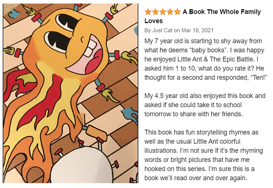 IleneDudek's tweet photo. This is such a great review by Just Cat. It made my day! ❤ So don't forget, if you love the little ant, pls share it on Amazon. A quick review can go a long way for local authors! Buy or review my book here: https://t.co/87VkYE8EKz. Thank you!! #Review #ChildrensBooks #littleant https://t.co/VUezgoSQ6j