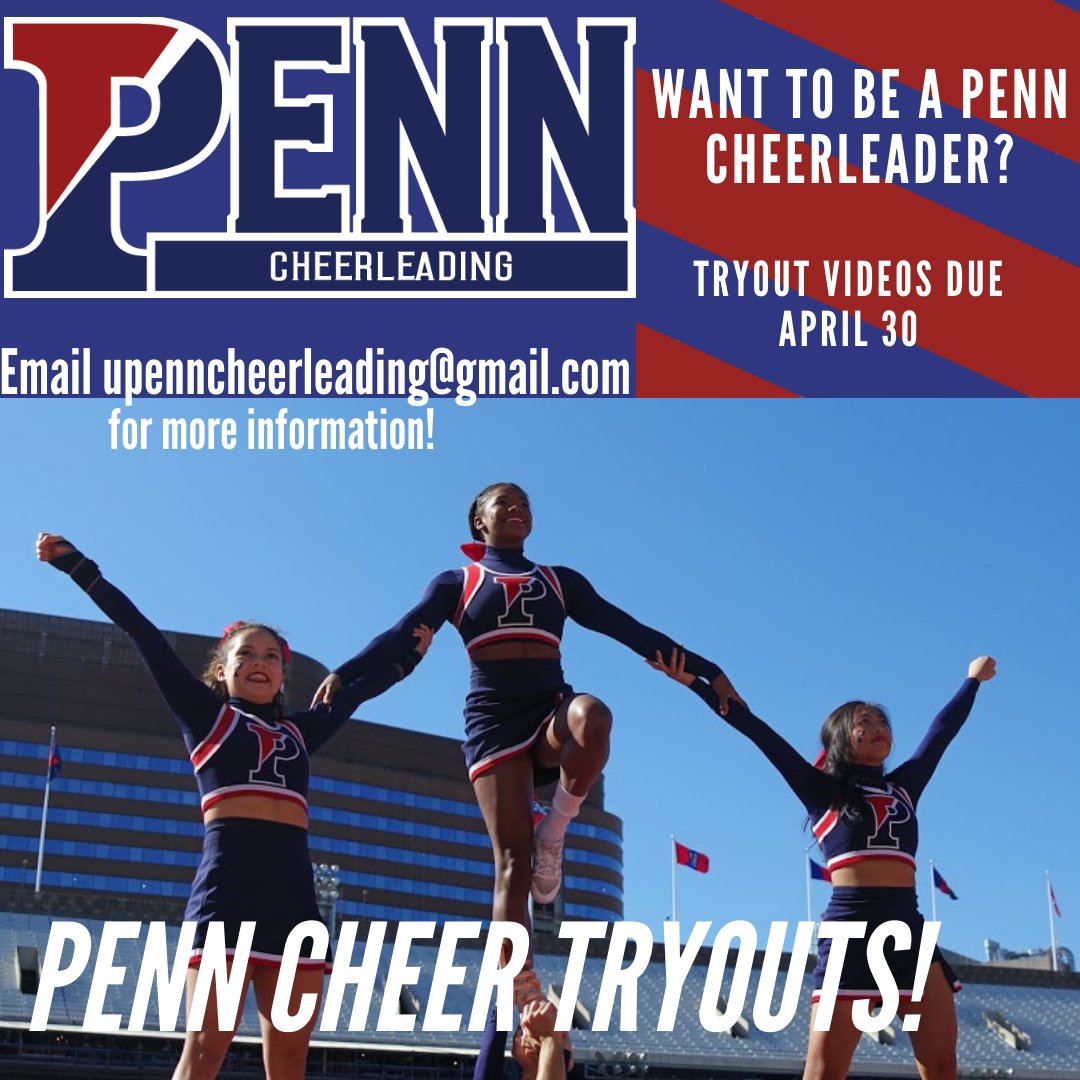 Penn_Cheer's tweet photo. Tryout videos due 4/30! https://t.co/SZMIxuUybE