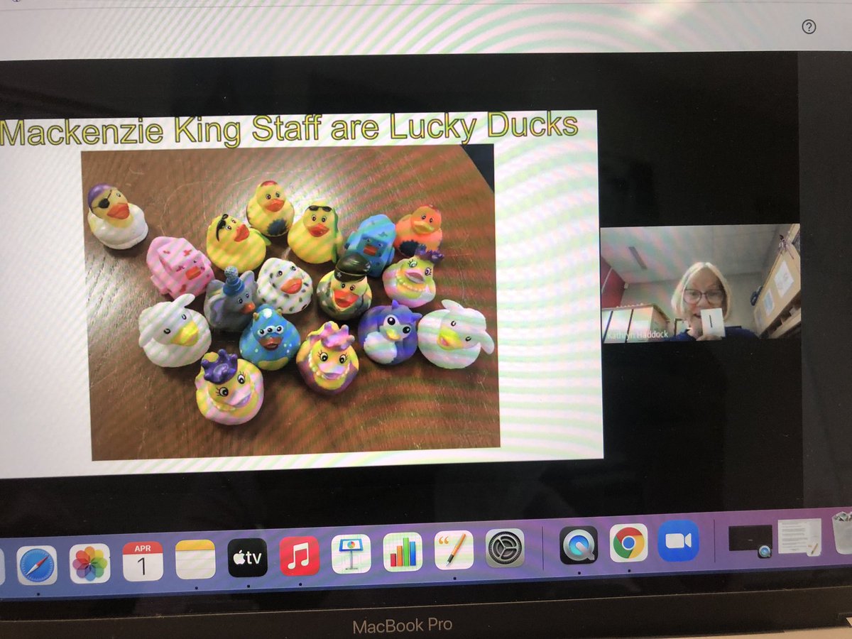 Loved listening to our announcements each morning to see which staff member was a lucky duck. What a great way to boost our moral each morning! Thank you for this 🙌🏻 @MrsMBoyd1 <a href="/mckwrdsb/">Mackenzie King PS</a>