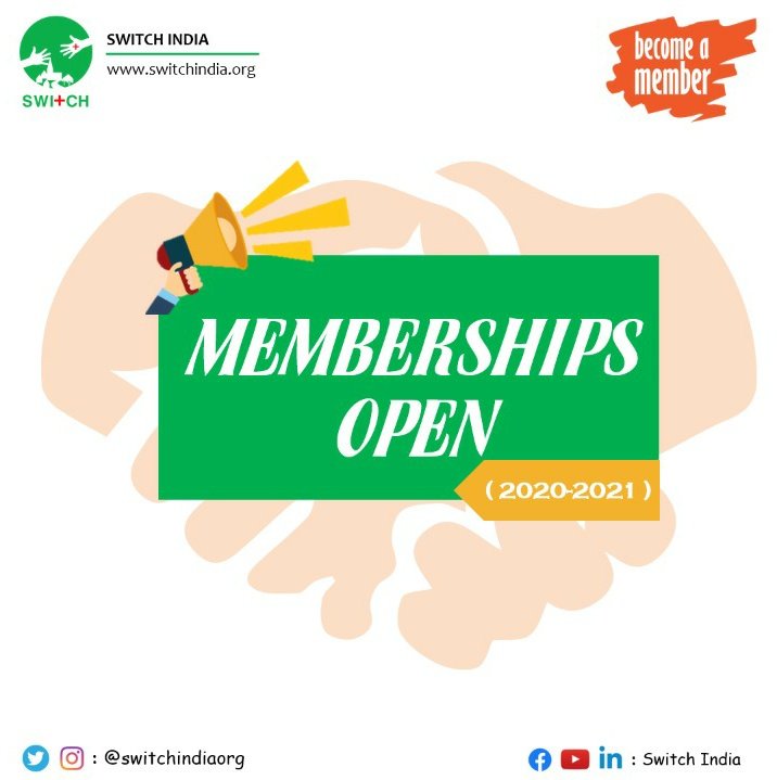 switchindiaorg's tweet photo. SWITCH INDIA Membership 2021-2022 is NOW OPEN! Visit https://t.co/ejZTxHw0jh for the details! LIMITED MEMBERSHIP!
Annual Registration fees:
Rs.250/- till 30th April,2021
Rs.300/- post 30th April,2021
#healthcareprofessional #switchindiaorg #medicalcare #medical #heathcare https://t.co/FnOK313OkM
