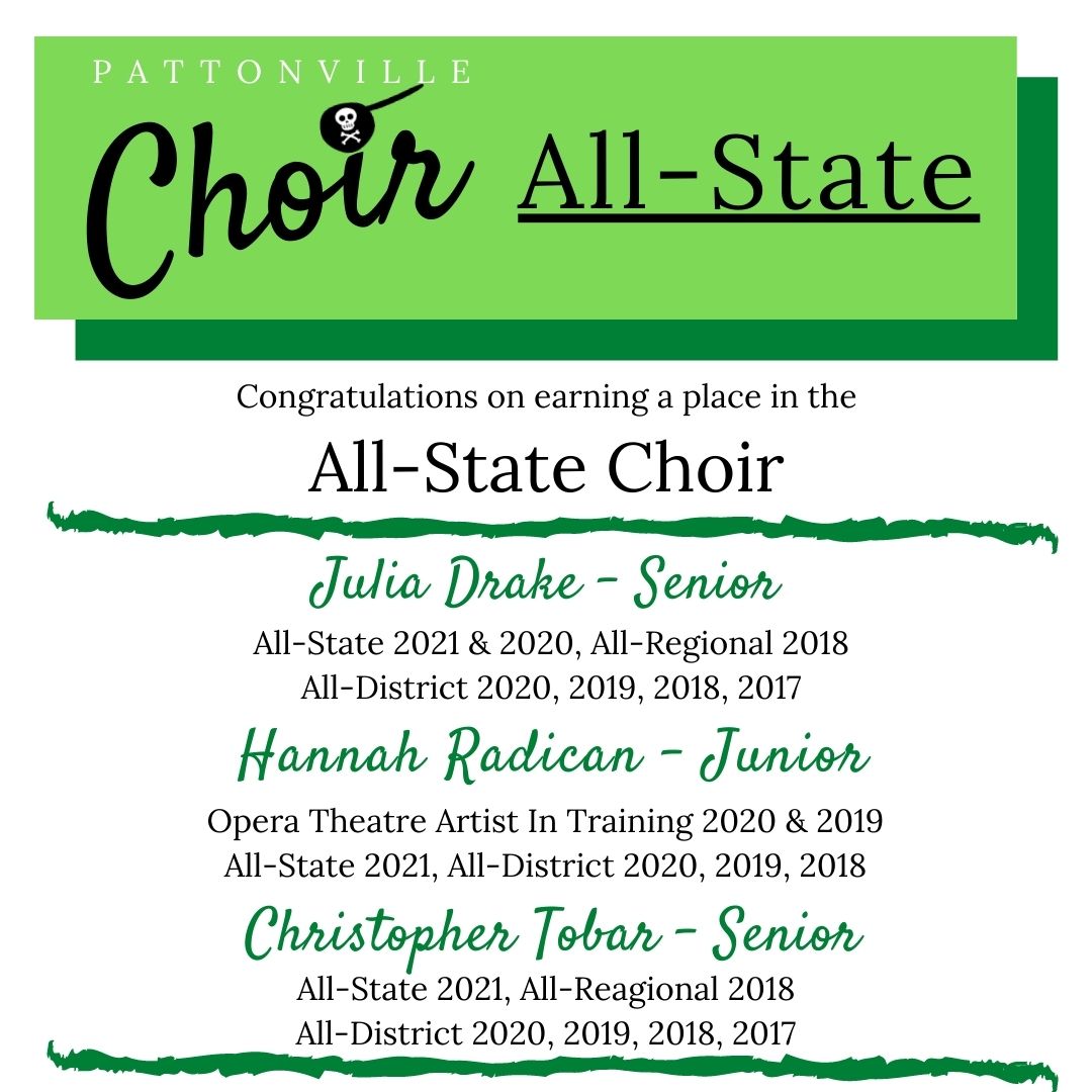 We are proud of our hard working and talented students who earned a place in the Missouri All-State Choir!!