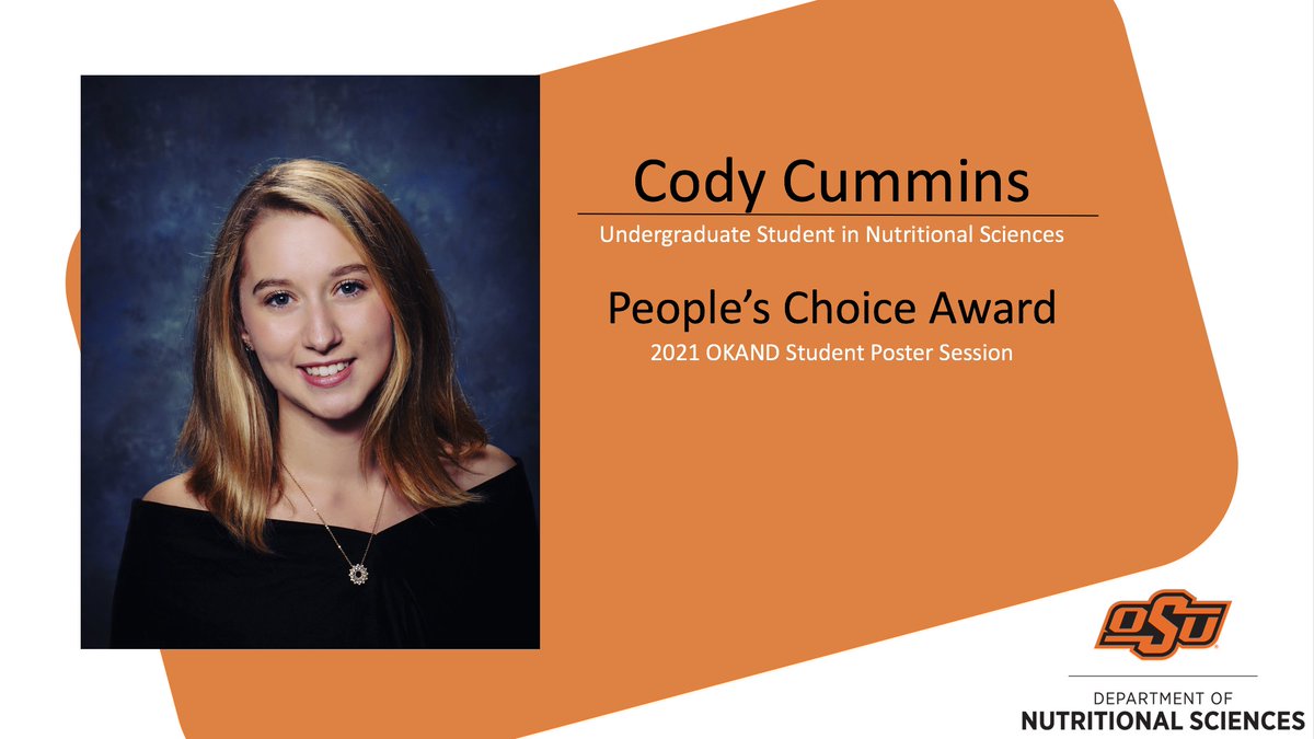 We start off April celebrating two more flan-tastic students who also received awards at the 2021 OKAND Annual Conference Student Poster Session.  Congratulations to all of our junior researchers celebrated this week and their mentors!