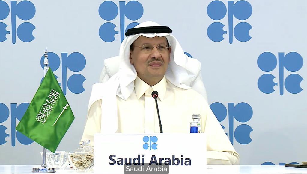 OPECSecretariat's tweet photo. HRH Prince Abdul Aziz Bin Salman, Chairman of the #OPECnonOPEC Ministerial Meeting and Saudi Arabia’s Energy Minister, welcomed all participating countries to the 15th #ONOMM, highlighting their unwavering commitment to sustainable oil market stability. https://t.co/vRFBqRFaHd